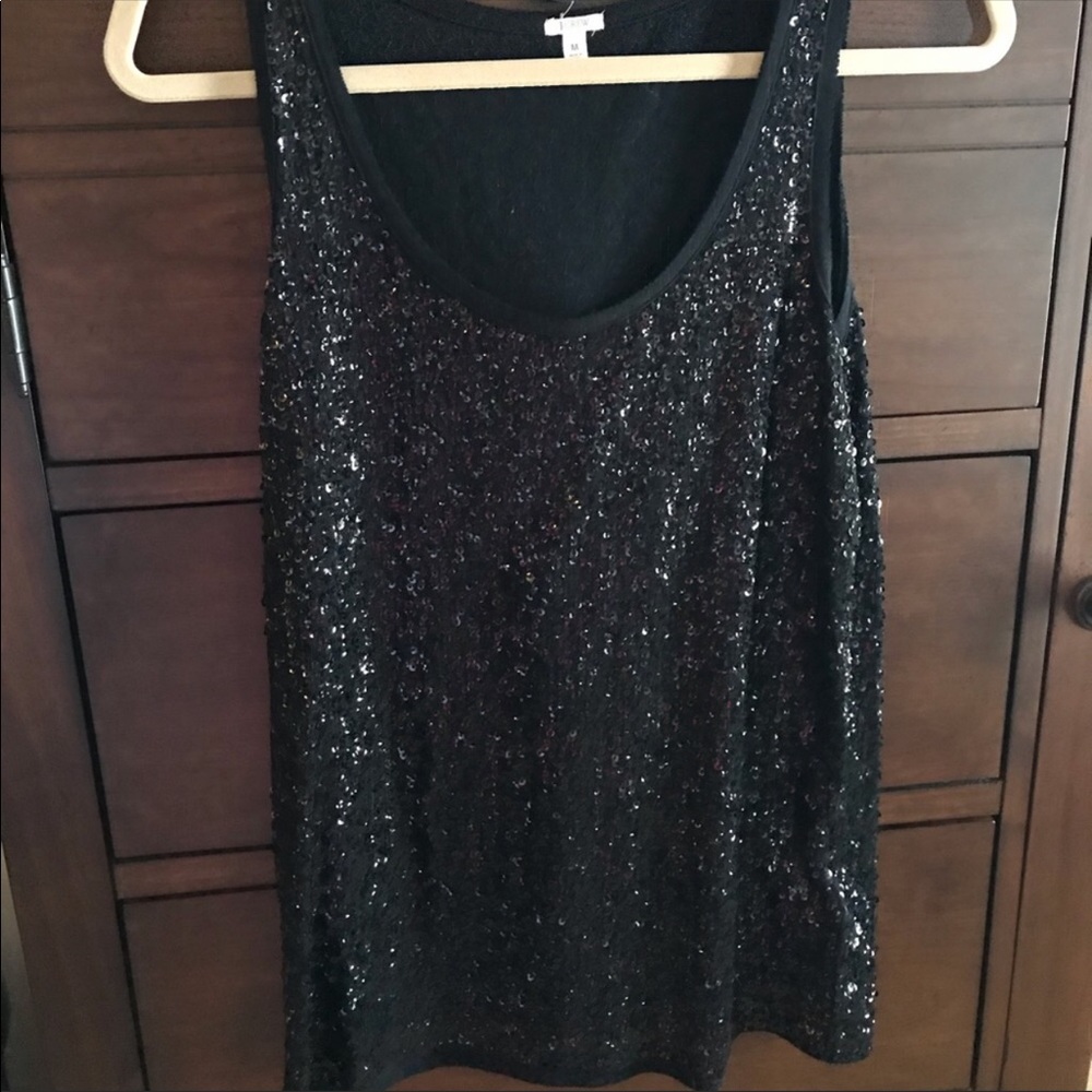 J. Crew Black Sequin Tank